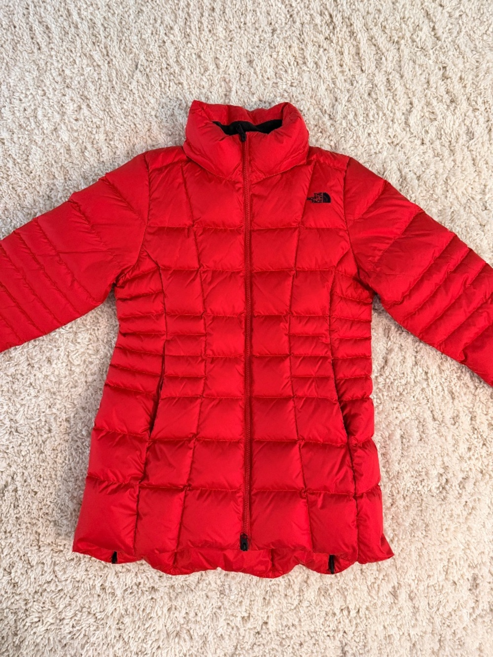 The North Face down coat 550 fill red size medium